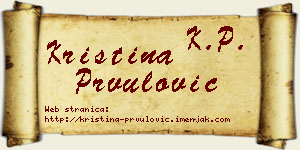Kristina Prvulović vizit kartica